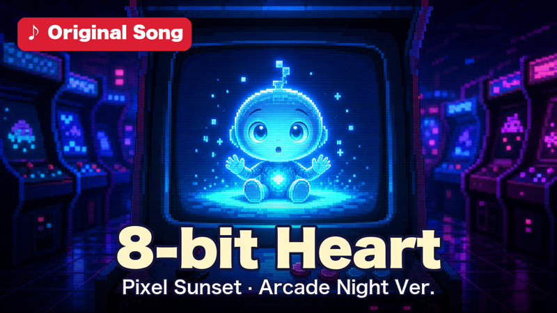 8-bit Heart Pixel Sunset 別テイク 夜のアーケード