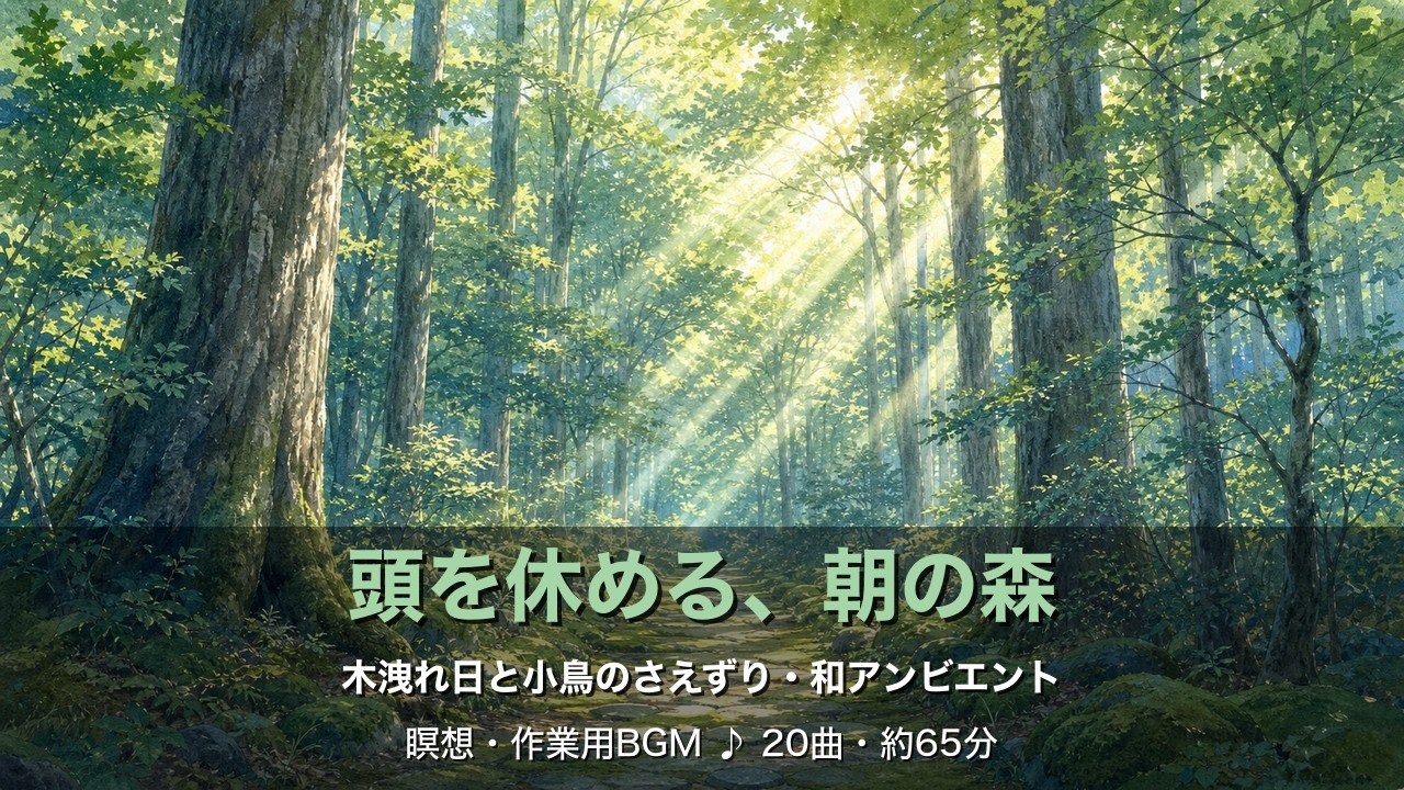 頭を休める 夏の森の朝と小鳥のさえずり