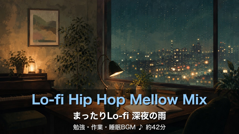 まったりLo-fi 20曲 深夜の雨