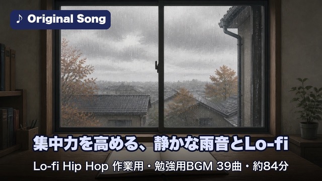 長雨の窓辺Lo-fi 秋の勉強時間 作業用・勉強用BGM