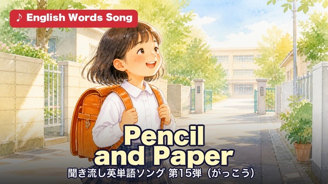 Pencil and Paper 聞き流し英単語ソング第15弾・がっこう