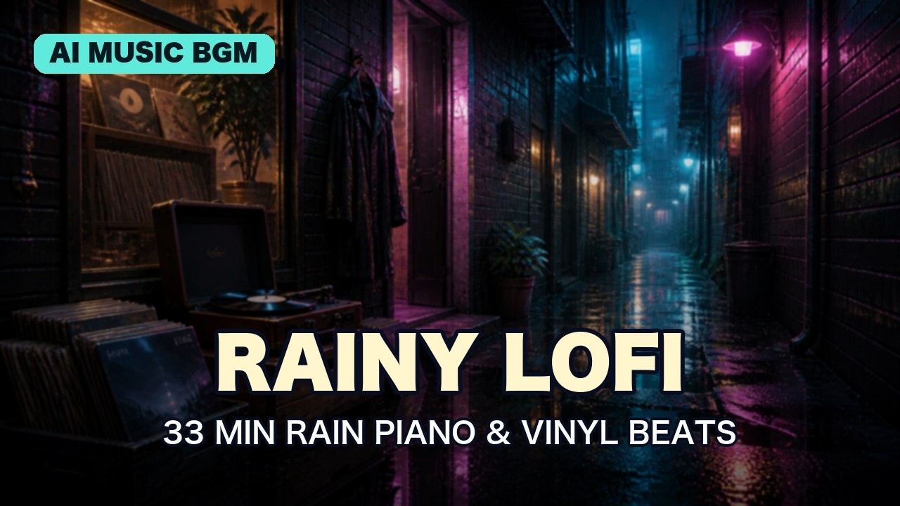 Rainy Lofi Hip Hop Mix 33分 雨音ピアノ